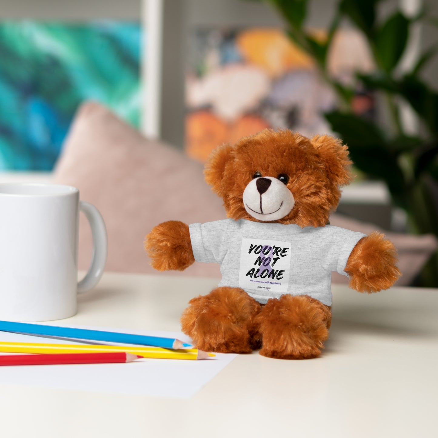 Cuddly Bear with Inspirational Tee - 'You're Not Alone'